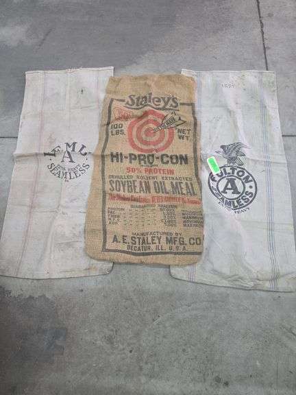 1 Burlap Sack, 2 Canvas Sacks