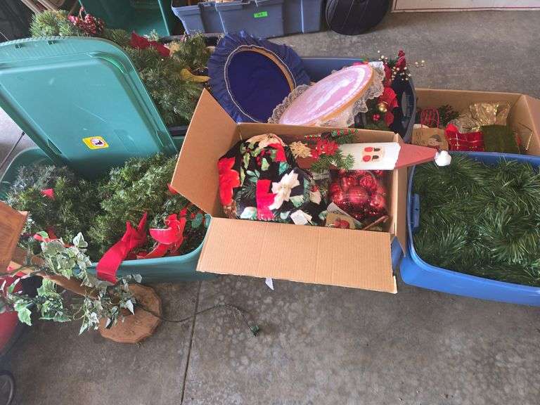 7 Boxes of Christmas Decor