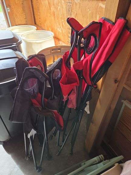 2 Lawn Chairs & 2 Folding Chairs,Patio Side Table