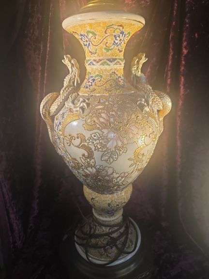 A Wonderfully Decorated Moriage Lamp