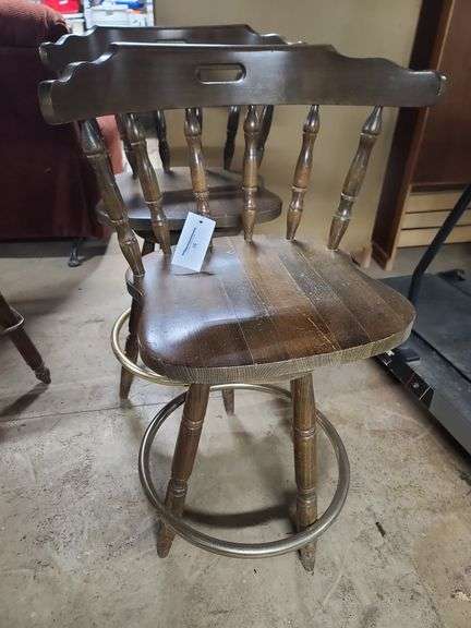 Two Wood Barstools