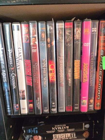 Movie Stand W/ DVD'S & VHS Movies Approx 19" x 7" x 51" Tall