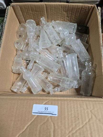 Box of Decorative Glass Bottles