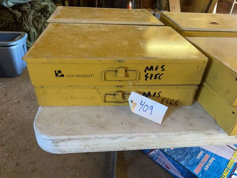 2 Metal Boxes of Assorted Electrical Parts