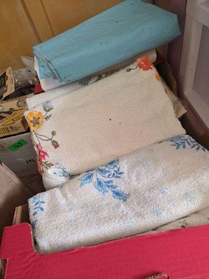 Box Of Vintage Tablecloths
