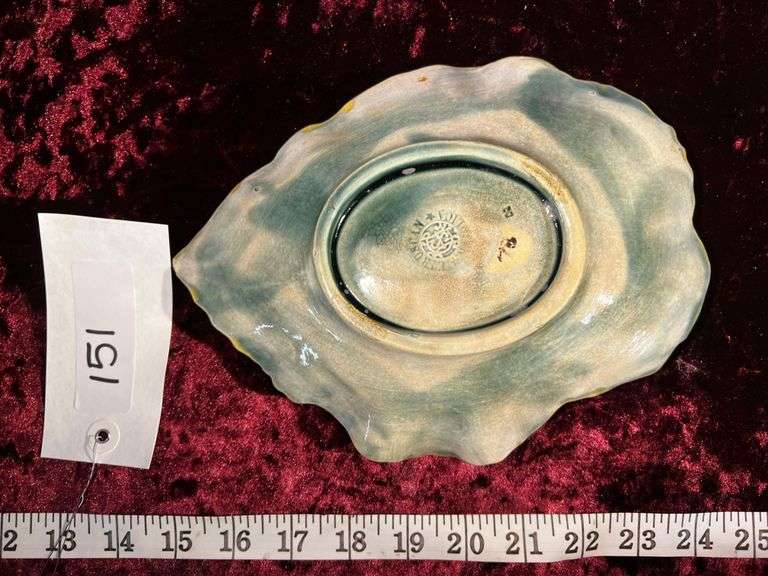 Etruscan Majolica Leaf-Shaped Bowl