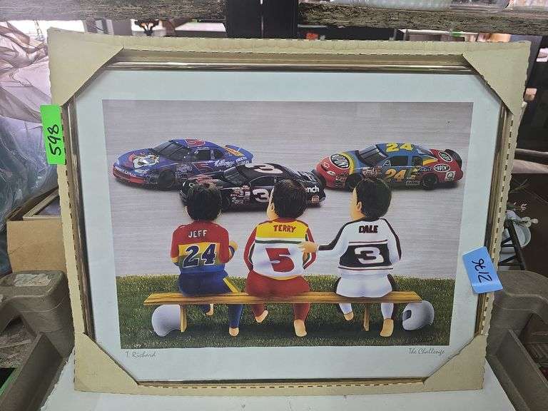 "THE CHALLENGE" by T Richard Nascar Print Dale Earnhardt Terry Labonte Jeff Gordon