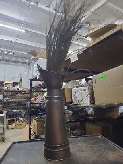 Decorative Metal Pitcher And Grass