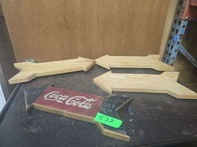 Coca Cola Arrow Decoration and 3 Crafting Blanks
