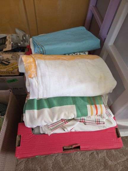 Box Of Vintage Tablecloths