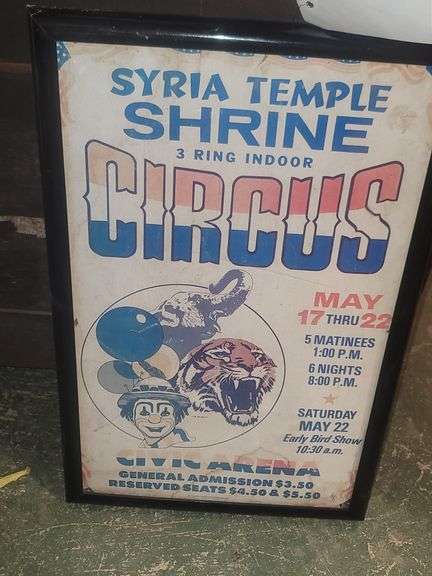 Vintage Syria Temple Shrine Circus Poster
