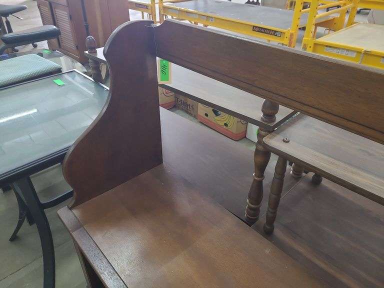 Wooden Storage Bench On Casters