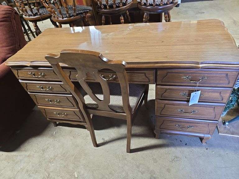 Desk and Chair (Approx. 30" H x 56" W x 23" D)