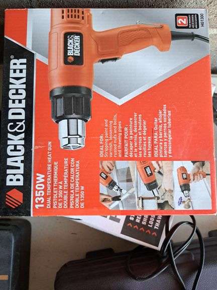 1 small hair dryer, 1 black and Decker heat gun, 1 warrior heat gun