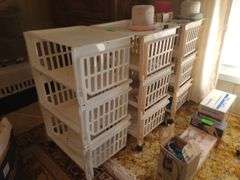 3 Plastic Organizers On Casters