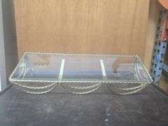 Gold Twisted Metal, Glass Hanging Shelf
