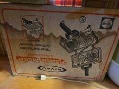 Bottom 2 Shelves & Contents, Slow Cooker,Waffle Maker,Plates,Bowls,Shear