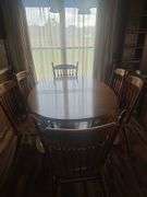 Dining Table And 6 Chairs (Approx. 58" × 41" Plus 2 Leaves)
