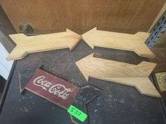 Coca Cola Arrow Decoration and 3 Crafting Blanks
