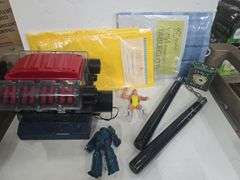 3 Boxes, Picture Frames, Figurines, Table Covers, Cookie Jar, Hot Wheels, Sign,  And Decor