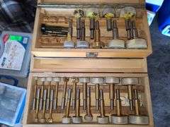 Two Incomplete Sets of Forstner Bits in Wooden Cases