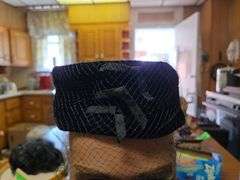 Vintage 1950s Black Velour Hat With Matching Netting Veil Union Made