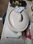 Home & Garden Basket Weave Covered Casserole Dish & Granite Cutting Board