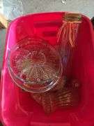2 Boxes Of Decorative Plates, Glassware