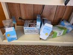 6 Shelf Shelving Unit & Contents, Cables,Extension Cords, Sercurity Cameras