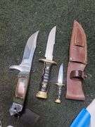 Muela Bowie Piggyback Knife Set , Hunting Knife Made In Pakistan