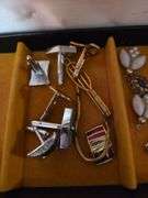 Jewelry Box, Dresser Boxes W/ Costume Jewelry, Pins, Necklaces, Earrings