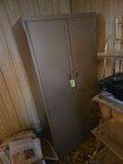 Metal Cabinet Only Contents Excluded  Approx 30" x 2" x 64" Tall Pickup At End Of Auction