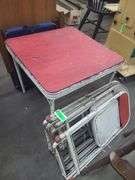 Children's Folding Table, 4 Chairs, And Folding Chair