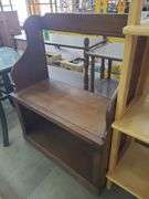 Wooden Storage Bench On Casters