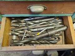 Atlas Lathe, Approx. 4½ft x 4ft x 16in. Includes Six drawers and Contents And Wall Cabinet and Contents, Very Heavy, Bring Help