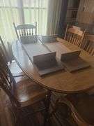 Dining Table And 6 Chairs (Approx. 58" × 41" Plus 2 Leaves)