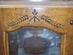 2 Pc. Wooden China Cabinet With Bubble Glass Doors & Glass Shelves (Come At 6: 30 For Pickup)