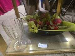Decorative Fruit Center Piece, Cut Glass Goblet