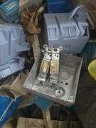 Box of Electric Receptacles, Conduit, Bowling Pin