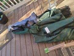 6 Camping Chairs , Hardwood Frames, Grabber Bar