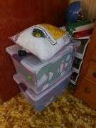 Plastic Organizer And Christmas Decor