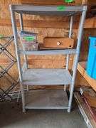 4 Shelf Plastic Shelving Unit Approx 5' Contents Excluded