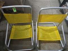 2 Aluminum Yellow Folding Chairs