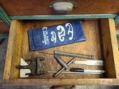 Atlas Lathe, Approx. 4½ft x 4ft x 16in. Includes Six drawers and Contents And Wall Cabinet and Contents, Very Heavy, Bring Help