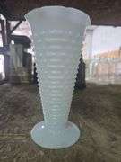 White Hobnail Milk Glass Vase, Cookie Jar