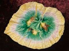 Etruscan Majolica Leaf-Shaped Bowl