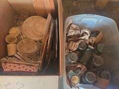 2 Boxes Vintage Mason Jars, Corelle Corning Set, Various Dishes