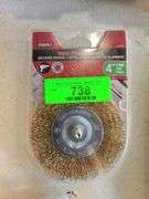 Five Brass Wire Wheels, NIP