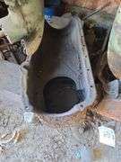 Small Block Chevy (Believed to be 327), Contents Only of Two Shelves of Assorted Engine Parts and One Shelf with Oil Pan