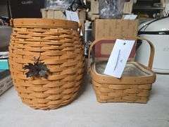 2 Longaberger Baskets, 3 Bowls